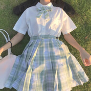【JK制服官方】元?dú)馍倥甹k制服裙正版女套裝學(xué)生裝學(xué)院風(fēng)日系女裝jk制服少女校供感全套 雪松+短袖襯衫+領(lǐng)花 M【尺碼偏小】