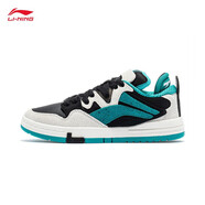 李寧（LI-NING）板鞋休閑鞋男子惟吾PRO滑板系列新品情侶休閑防滑輕便板鞋 AECR043-1珍珠白/黑色/深翠綠 43