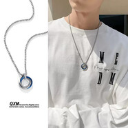 戚小米[刻字]莫比烏斯環(huán)項鏈男潮嘻哈小眾男士戒指吊墜高級感男生鏈子