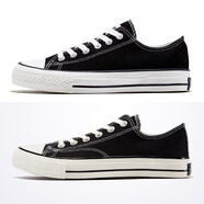 大孚飛躍（dafufeiyue）飛躍基礎款帆布鞋春夏款男女情侶款小黑鞋低幫百搭透氣休閑鞋069 FY069/135黑色隨機 43