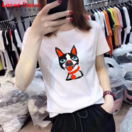 LOVER RUCCI歐洲站2025年新款歐貨潮白色t恤女ins短袖純棉寬松打底衫內(nèi)搭夏裝 812白色 XL 適合115-125斤