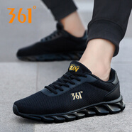 361°男鞋秋季透氣網(wǎng)面運(yùn)動(dòng)鞋秋冬新款軟底休閑老爹鞋旅游運(yùn)動(dòng)鞋子男士 烏黑色/皇冠金-8 39