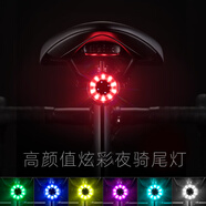 洛克兄弟（ROCKBROS）自行車(chē)尾燈USB充電騎行安全夜騎車(chē)燈警示燈公路山地車(chē)尾燈配件 七色炫彩尾燈Q1(雙支架安裝 )