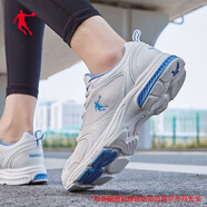 喬丹QIAODAN男鞋耐磨跑步學(xué)生2025秋冬季透氣網(wǎng)面品牌男士運動(dòng)鞋男 白色/律動(dòng)藍; 42