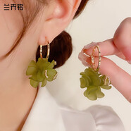 蘭卉銘韓式時(shí)尚超仙氣質(zhì)甜美亞克力花瓣耳扣個(gè)性小眾設(shè)計(jì)高級感百搭耳環(huán)