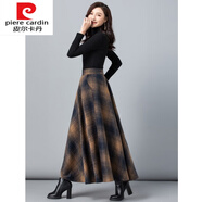 皮爾卡丹針織2025新款a字半身裙女秋冬中長(cháng)款肥mm毛呢高腰大I碼格子大I碼 黃藍方格 XS 90斤以?xún)?
                                         title=