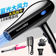 諾美絲（nuomeisi） 吹風(fēng)機(jī)家用理發(fā)店大功率電吹風(fēng)大風(fēng)力宿舍學(xué)生小吹風(fēng)筒 藍(lán)光專業(yè)版3000【卷發(fā)器套餐】