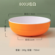 聚廚優(yōu)品A5密胺碗筷米飯碗仿瓷快餐湯碗粥碗韓式餐具塑料碗商用大號泡面碗 韓式碗【桔白8001】 無(wú)規格