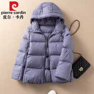 皮爾卡丹高檔品牌女裝白色短款羽絨服女2022年新款冬裝女裝秋冬外套女厚冬季加厚顯瘦 霧霾藍(lán) M