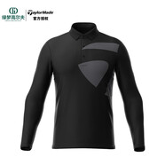 Taylormade泰勒梅高爾夫服裝男裝秋冬新款長袖T恤golf薄絨POLO衫翻領(lǐng)上衣 黑色U21591 S