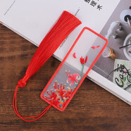 繡魁新款刺繡DIY書簽手工課自繡古風(fēng)蘇繡書簽絲帶繡品自己繡工具齊全 曼珠沙華【材料+輔助繡繃+流蘇】