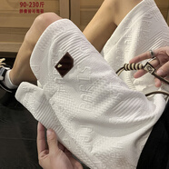 型楠宇胖子大碼短褲男夏季新款復(fù)古寬松加肥運(yùn)動(dòng)五分褲百搭外穿休閑褲 DK09白色 2XL 建議150-170斤