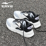鴻星爾克（ERKE）運動(dòng)鞋女鞋2025年秋冬季新款輕便氣墊女款減震跑步鞋透氣休閑鞋子  橡芽白/正黑（0332） 38