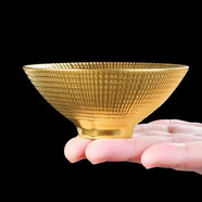 馳達陶瓷金斗笠杯大師純手工鎏金杯家用禮品茶杯高檔個人養(yǎng)生金茶盞水杯 鎏金【挑刀】斗笠杯