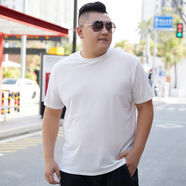 戰(zhàn)楓特大碼冰絲短袖T恤男胖子加肥加大碼運(yùn)動速干網(wǎng)眼半袖特大號肥佬 白色T83 L 建議115-130斤左右