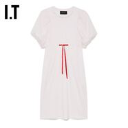 Simone Rocha IT 2023秋冬女裝泡泡袖連衣裙新品溫柔氣質(zhì)純色及膝裙7226B3X PKX/粉紅色 S