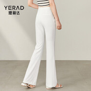 婭麗達（YERAD）垂感喇叭褲女高腰顯瘦西裝褲小個子夏季新款褲子黑色微喇褲 白色(K0) 28