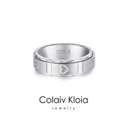 Colaivkloia旋轉(zhuǎn)愛心戒指情侶對(duì)戒銀一對(duì)婚戒時(shí)尚飾品520情人節(jié)禮物送男女友 JZ9036旋轉(zhuǎn)愛心戒指-男款 美號(hào)7號(hào)