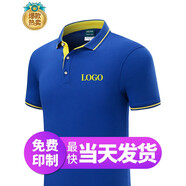 個(gè)性相當(dāng)夏季工作服POLO定制t恤印字logo衣服定做文化衫工衣短袖訂制服裝 龍鱗領(lǐng)-寶藍(lán) XL