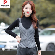 皮爾卡丹（pierre cardin）羽絨內膽女馬甲內穿輕薄修身保暖貼身打底小背心2024年 灰色(吊帶拉鏈款) M 體重90-105斤