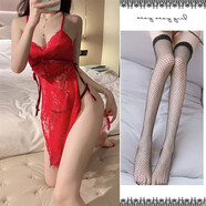 緣雅婷炮姐穿搭后媽包臀子異型連衣訂婚ol旗袍反差旗袍上班辣妹 紅色+丁字+黑網(wǎng) 均碼 80-120斤