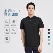 勁霸男裝（K-Boxing）男士T恤純色時(shí)尚休閑百搭夏季短袖polo領(lǐng)男FTBG2381 黑色 180 
