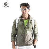 探拓（TECTOP）皮膚風(fēng)衣 戶(hù)外情侶款男風(fēng)衣 JL3009 男款淺軍XXL