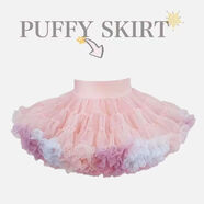 薩肯貓（SAKENMAO）女童夏季突突裙小女寶半身裙子兒童公主彩虹蓬蓬裙彩虹公主裙七彩 彩虹色 110