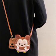 沄汧 適用opporeno12手機殼12零錢(qián)包k11創(chuàng  )意10pro+斜跨x65腕帶11硅膠findx8全包a98防摔x7 棕色毛絨米妮包包手機殼+皮紋斜跨 OPPO Reno 11