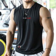 擼鐵狗健身背心男士運動寬松無袖速干衣肌肉訓練透氣吸汗潮款坎肩籃球潮 黑色muscle XL