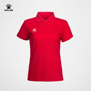 卡爾美（KELME）運動(dòng)POLO衫男士翻領(lǐng)運動(dòng)T恤夏季純色女士 透氣速干定制短袖 女 紅色 3XL