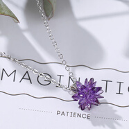 覓馨白色大紅水晶冰花耳環(huán)時尚冰雪花耳墜女韓國氣質(zhì)簡約長款雪花耳線 紫色雪花項鏈C1003