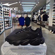 鴻星爾克（ERKE）運動(dòng)女鞋面包鞋2026春季新款情侶鞋男鞋跑步鞋厚底時(shí)尚運動(dòng)鞋子 正黑/碳灰（男女同款） 35