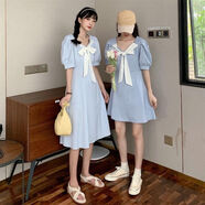 SUDEEBIOY裙子ins風(fēng)學(xué)生夏季同色顯瘦閨蜜套裝姐妹裝三人連衣裙女法式森系 長(cháng)款連衣裙 S