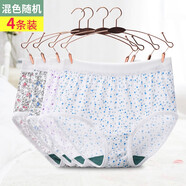 ABA＆B【4條裝】ab內褲棉質(zhì)高腰中老年抗菌褲女士?jì)纫麓蟠a三角短褲 四條顏色隨機 XXXL/180/105