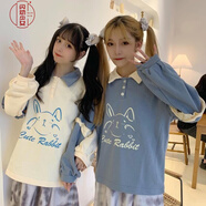 閃動(dòng)少女（SHANDONGSHAONV）長(cháng)袖衛衣女秋季學(xué)生日系可愛(ài)閨蜜裝軟妹外套寬松套頭小清新上衣潮