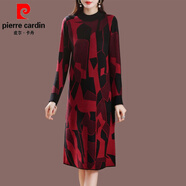 皮爾卡丹（pierre cardin）毛絨衫毛衣女寬松外穿秋冬裝2025新款加厚中長(cháng)款打底長(cháng)袖連衣裙 【0913】紅色 L (105) L 100-115斤