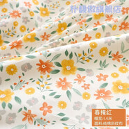 樸馥傲2023小清新田園風(fēng)清新小碎花布料純棉服裝面料做裙子床單全棉棉布 春掩紅-1米