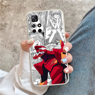 適用紅米note11/10手機殼液態(tài)硅膠11pro動(dòng)漫二次元11tpro全包防摔 eva新世紀福音戰士-紅色機甲-明 古董白-下單備注手機型號