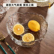 憶壺茶（YIHUTEA） 水果沙拉碗日式錘紋金邊玻璃碗碟盤(pán)套裝家用面碗零食餐具甜品碗 描金沙拉碗600ML