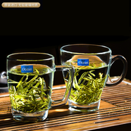鷗欣 進(jìn)口玻璃茶杯耐熱帶把泡茶杯家用待客水杯加厚大容量喝綠茶杯 利歐把杯320ml+清逸把杯355ml