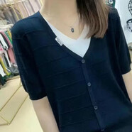 詩(shī)婭達（SHIYADA）冰絲短袖t恤女2025夏季女裝新款韓版寬松百搭顯瘦休閑上衣打底衫 黑色 2XL 建議125-140斤