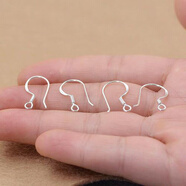 泗漈耳鉤diy手工銀耳勾掛鉤耳飾配件長(cháng)款耳墜足銀耳環(huán)耳針 銀耳鉤一對