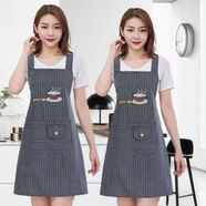 公圣耀圍裙女棉麻罩衣粗布圍裙洋氣背帶男女上班工作服圍腰裙一件裝 灰色一件