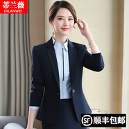 蒂蘭薇小西裝女職業(yè)裝女裝套裝正裝女西服外套銷(xiāo)售酒店前臺專(zhuān)柜工作服 藏藍西裝+西裙(2件套) 錯碼搭配(套裝可以不同碼數)