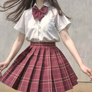 【JK制服官方】正版JK制服套裝學(xué)院風(fēng)格裙水手裙全套百褶裙女學(xué)生日系不良少女正統校服童女 沙華+領(lǐng)花+短袖襯衫 L【尺碼偏小】