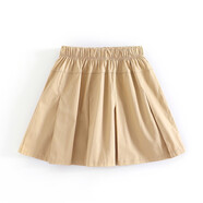 毽子飛飛（Jianzifeifei）卡其色校服短褲女童裙褲男童純棉大碼校褲小學(xué)生運動(dòng)短裙夏 女童-卡其色短裙 110碼建議身高95-105厘米左右