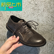 新款上市固異男鞋手工皮鞋男休閑男皮鞋復(fù)古做舊水洗鞋英倫圓頭男士皮鞋 咖啡色 39
