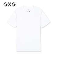 GXG男裝 基礎(chǔ)經(jīng)典款短袖T恤男士夏季潮流情侶裝純色體恤 白色1 M