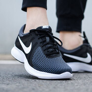 耐克（NIKE）男鞋跑步鞋2025秋冬季新款WEARALLDAY緩震運動(dòng)鞋赤足休閑鞋 黑色白908988-001/革命者4 40.5